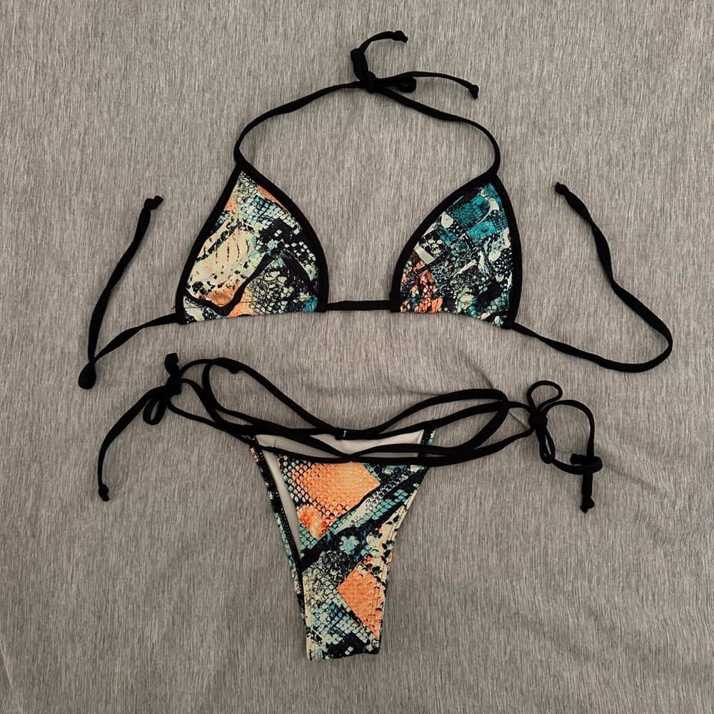 Multicolor Snakeskin Bikini Set